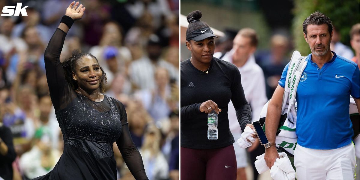 Serena Williams and Patrick Mouratoglou (R)