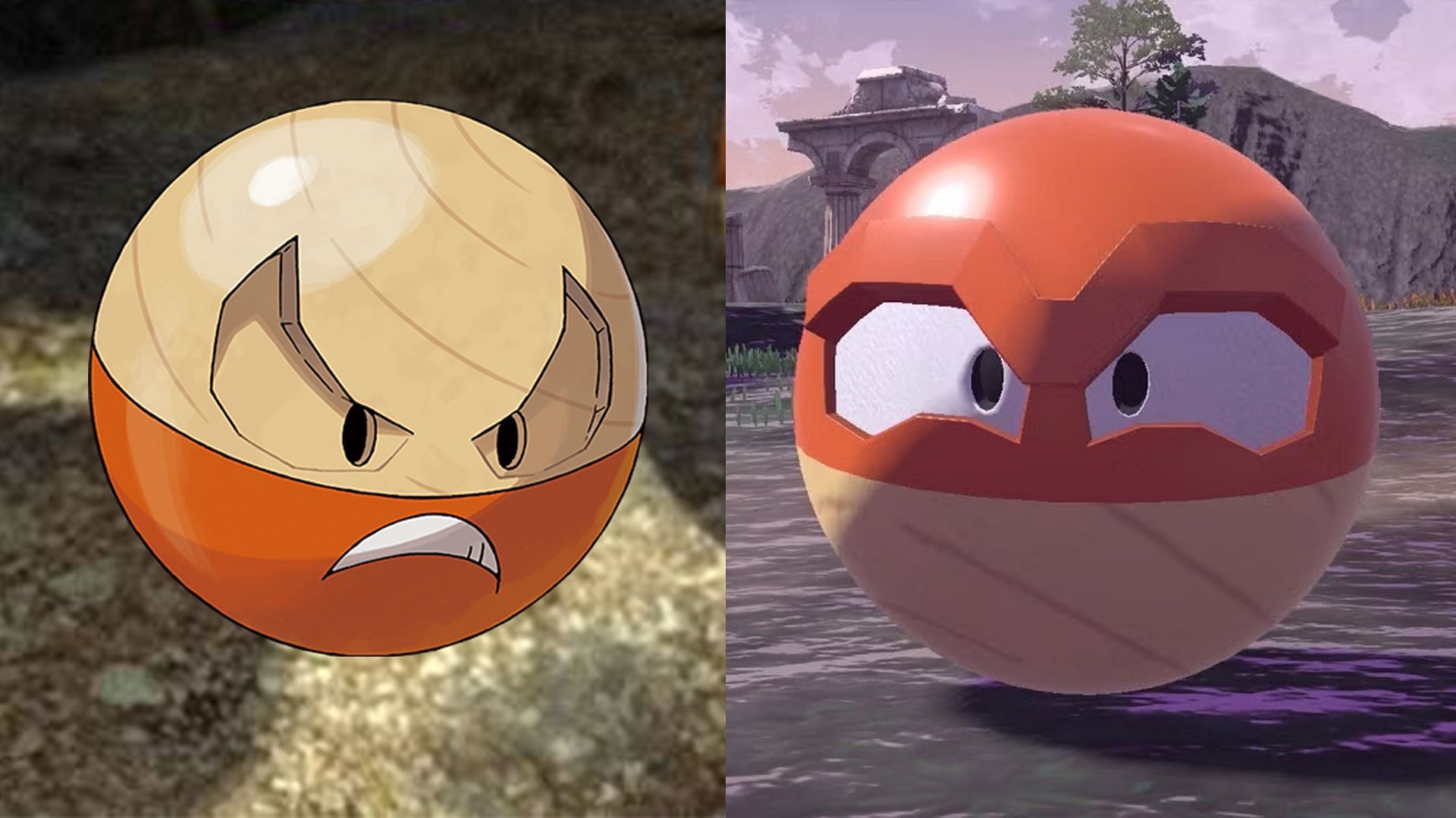 Hisuian Voltorb and its evolution, Hisuian Electrode (Image via Niantic)