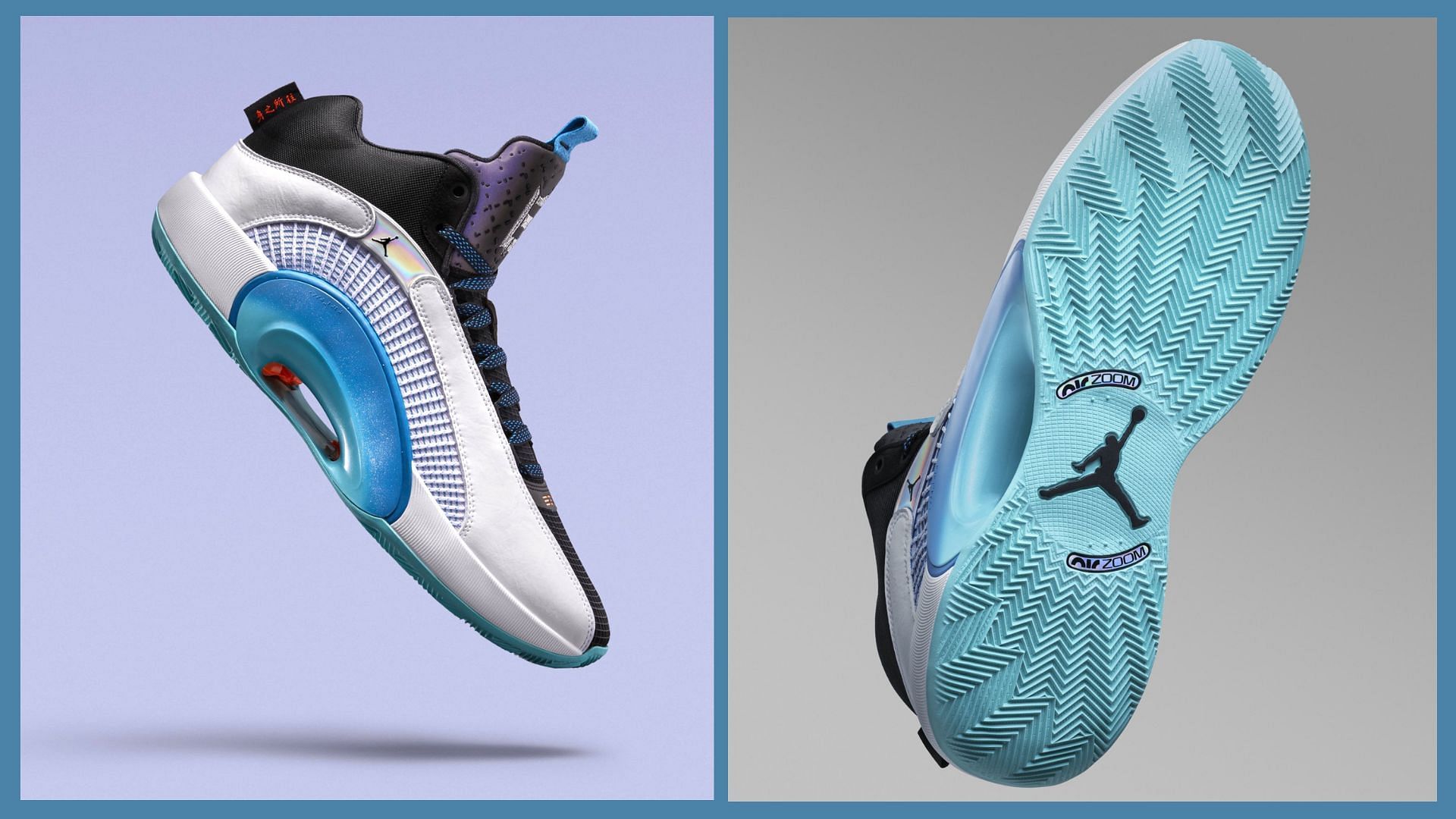 Take a closer look at Air Jordan 35 Morpho sneakers (Image via Sportskeeda)