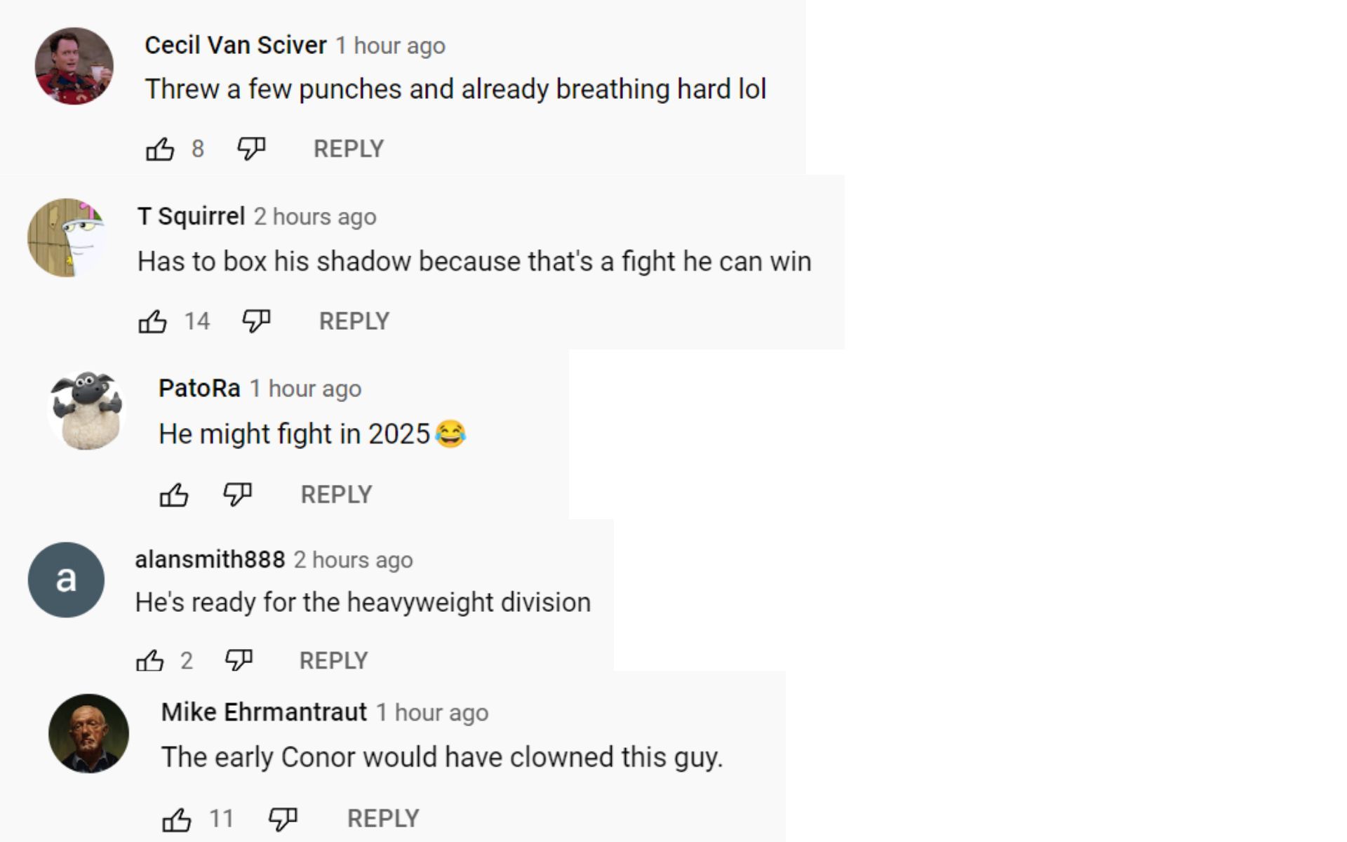 Comments on the YouTube video