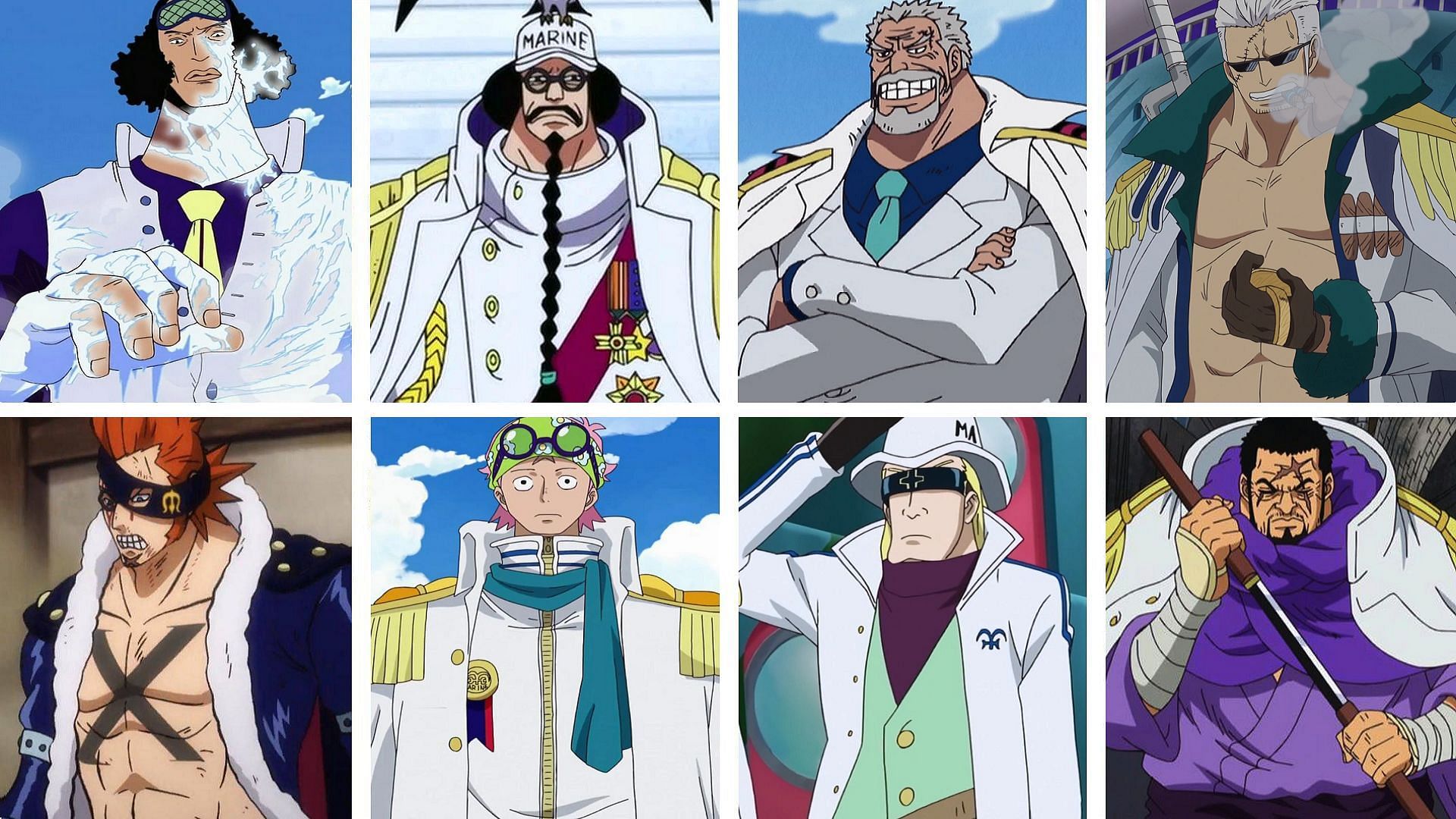Both the confirmed and the more commonly supposed members of SWORD are considered to be &quot;good guys&quot; among the Marines (Image via Toei Animation, One Piece)