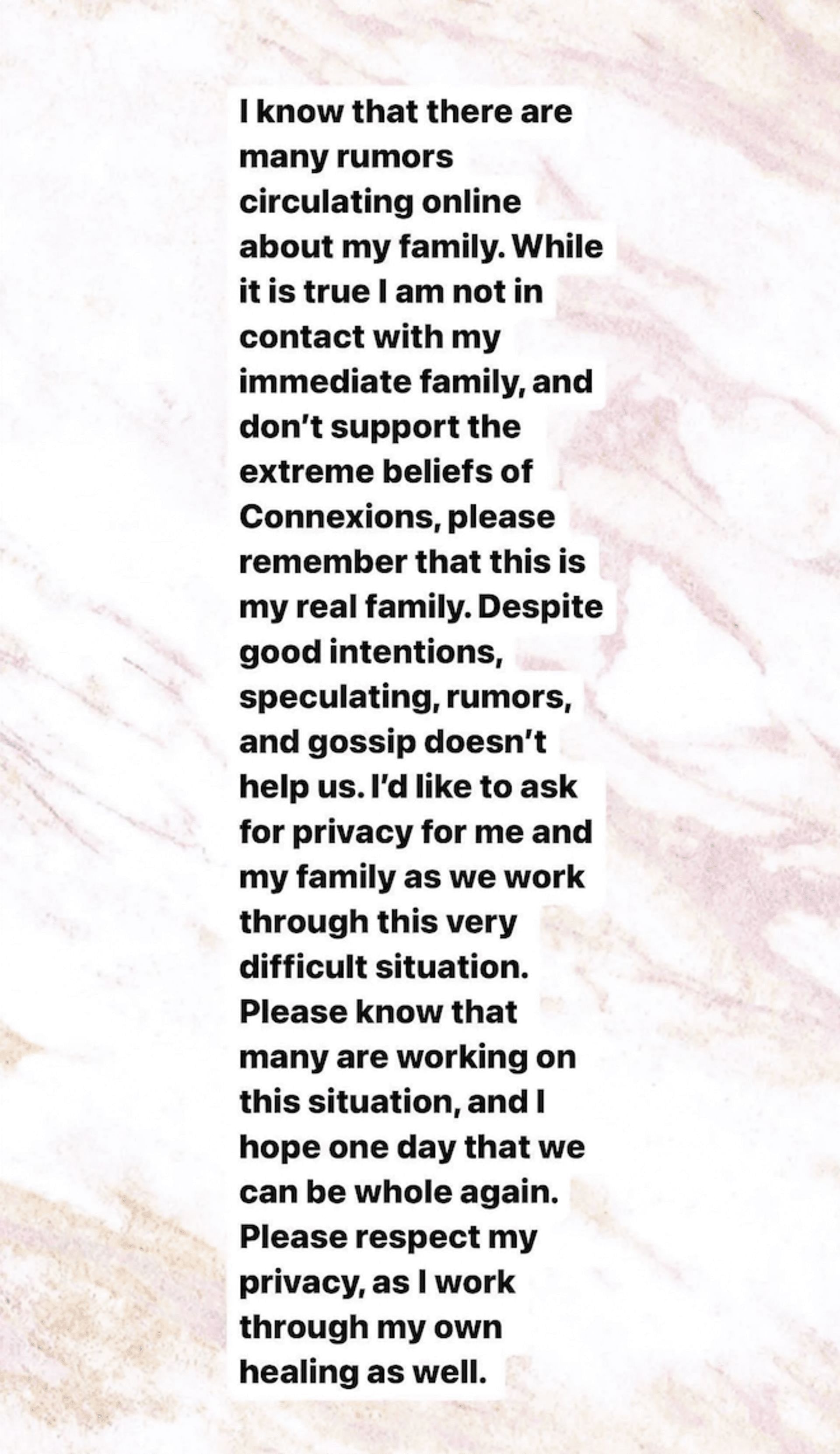 Shari Franke talks about her relationship with her parents through an Instagram story. (Image via Shari Franke/ Instagram)