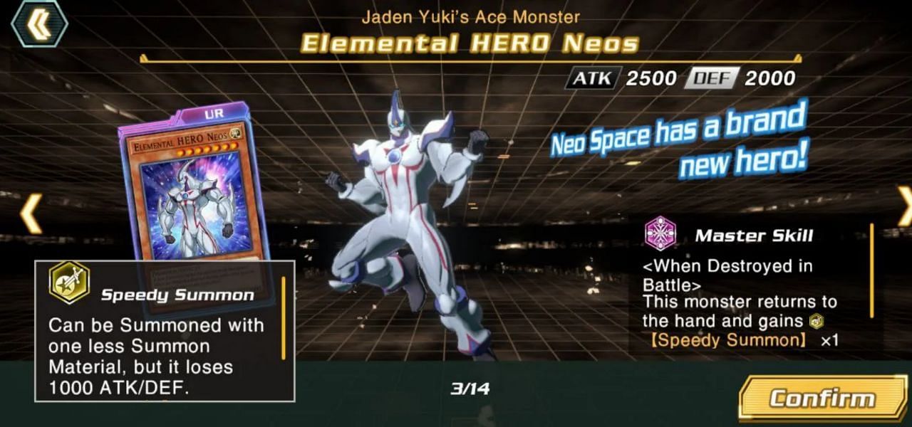 Elemental HERO Neos is worth a try in CROSS DUEL (Image via Konami)
