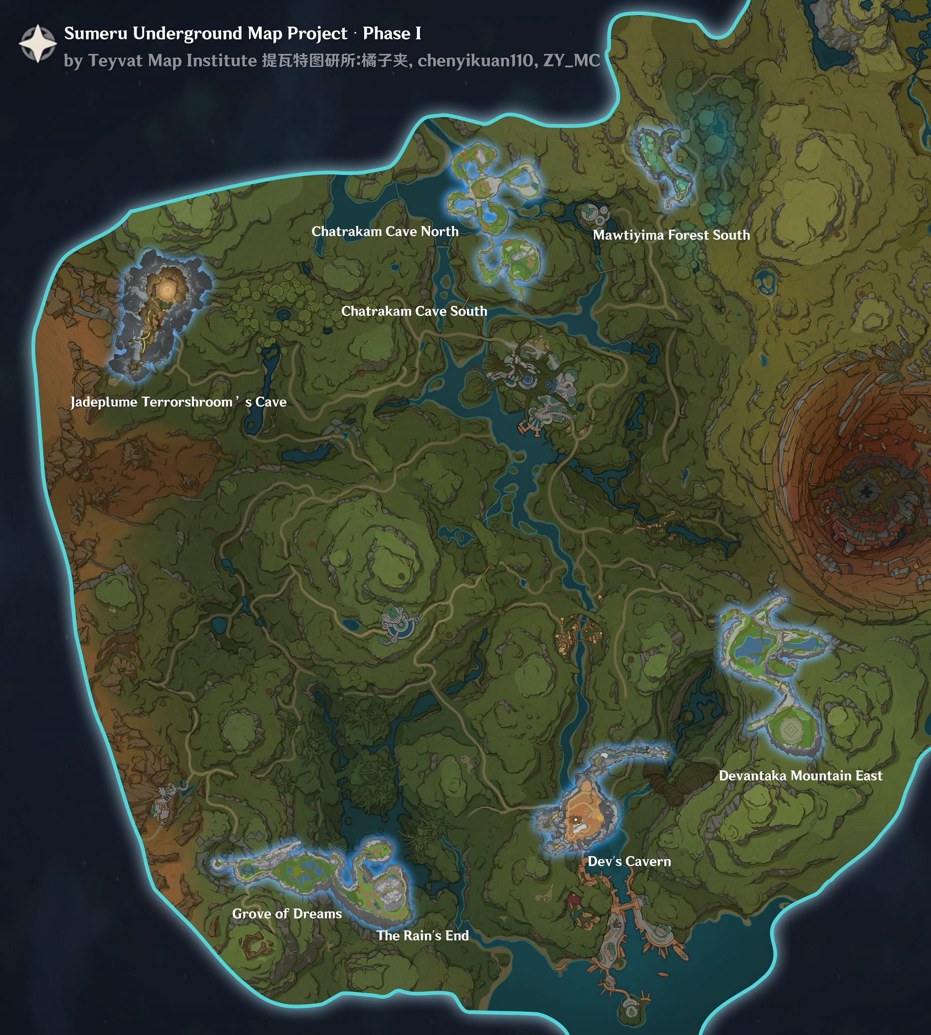 The Sumeru underground map (Image via u/Substantial_Fan_9582/Reddit)