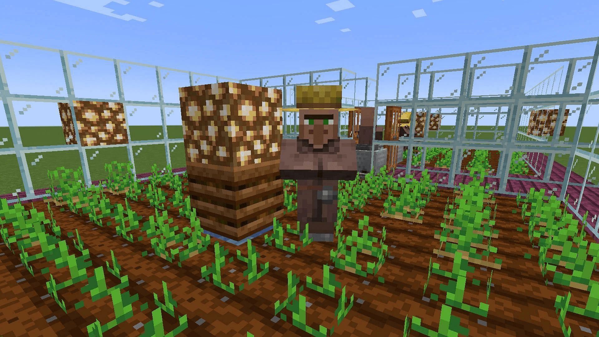 This design requires villagers but is otherwise quite simple (Image via Mojang)