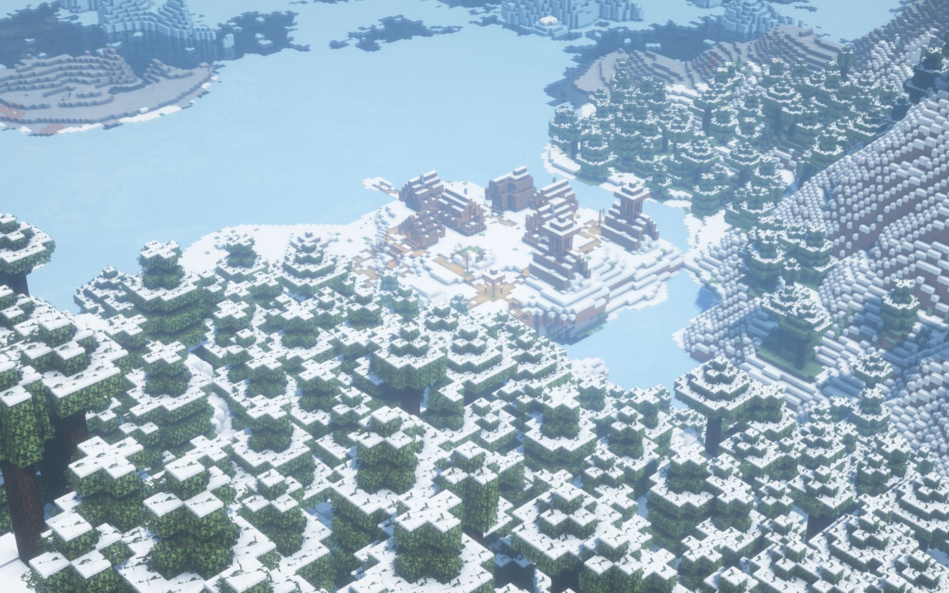This seed has two snow-based villages (Image via reddit/u/Micarrick)