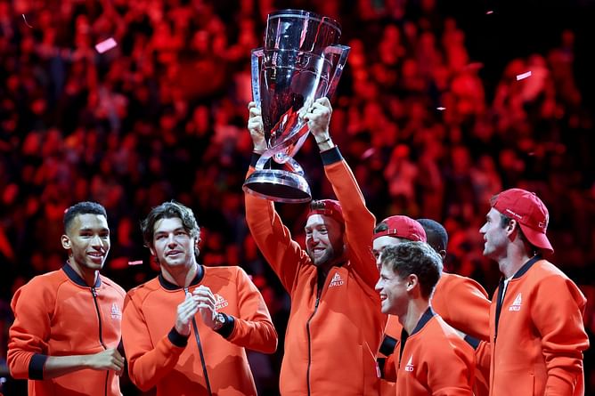 Watch: John McEnroe climbs a table to show off his dance moves at Laver Cup party