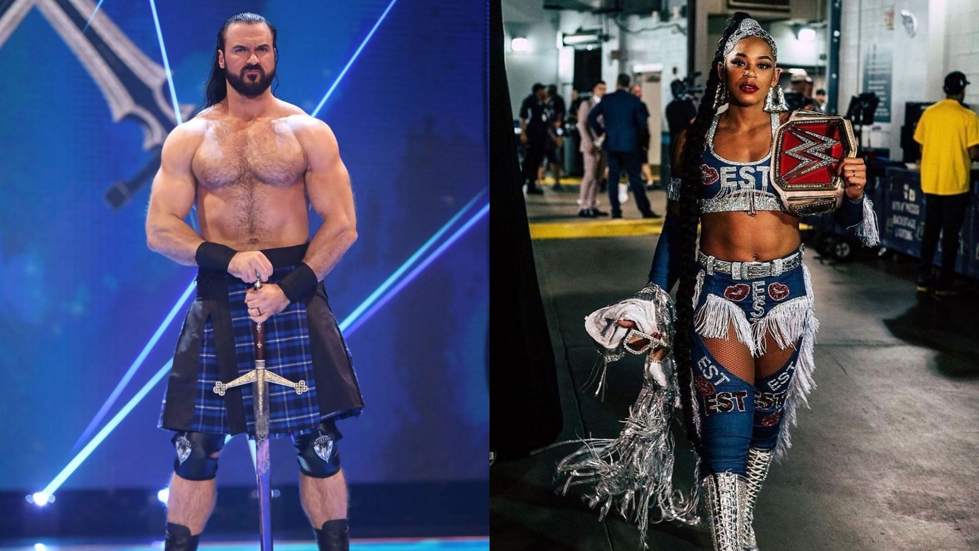 Drew McIntyre (left) and RAW Women