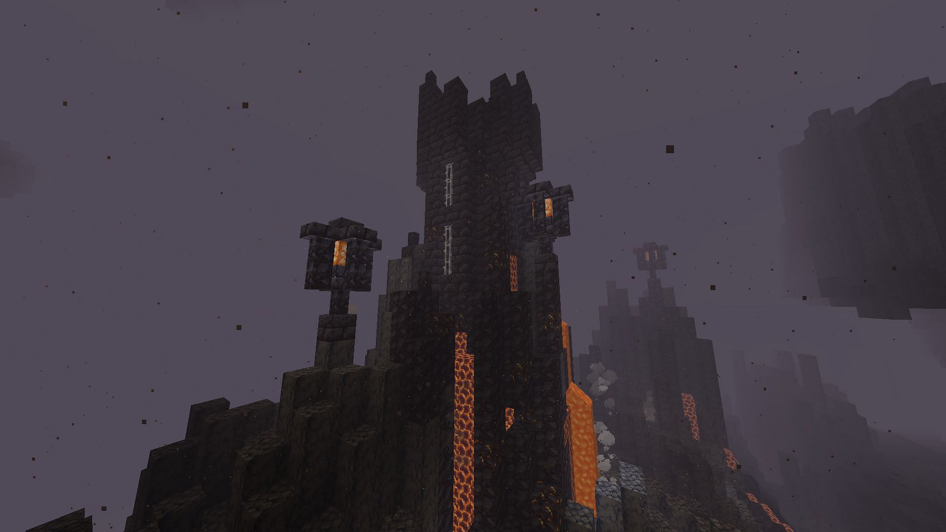 A portion of a blackstone castle (Image via Minecraft)