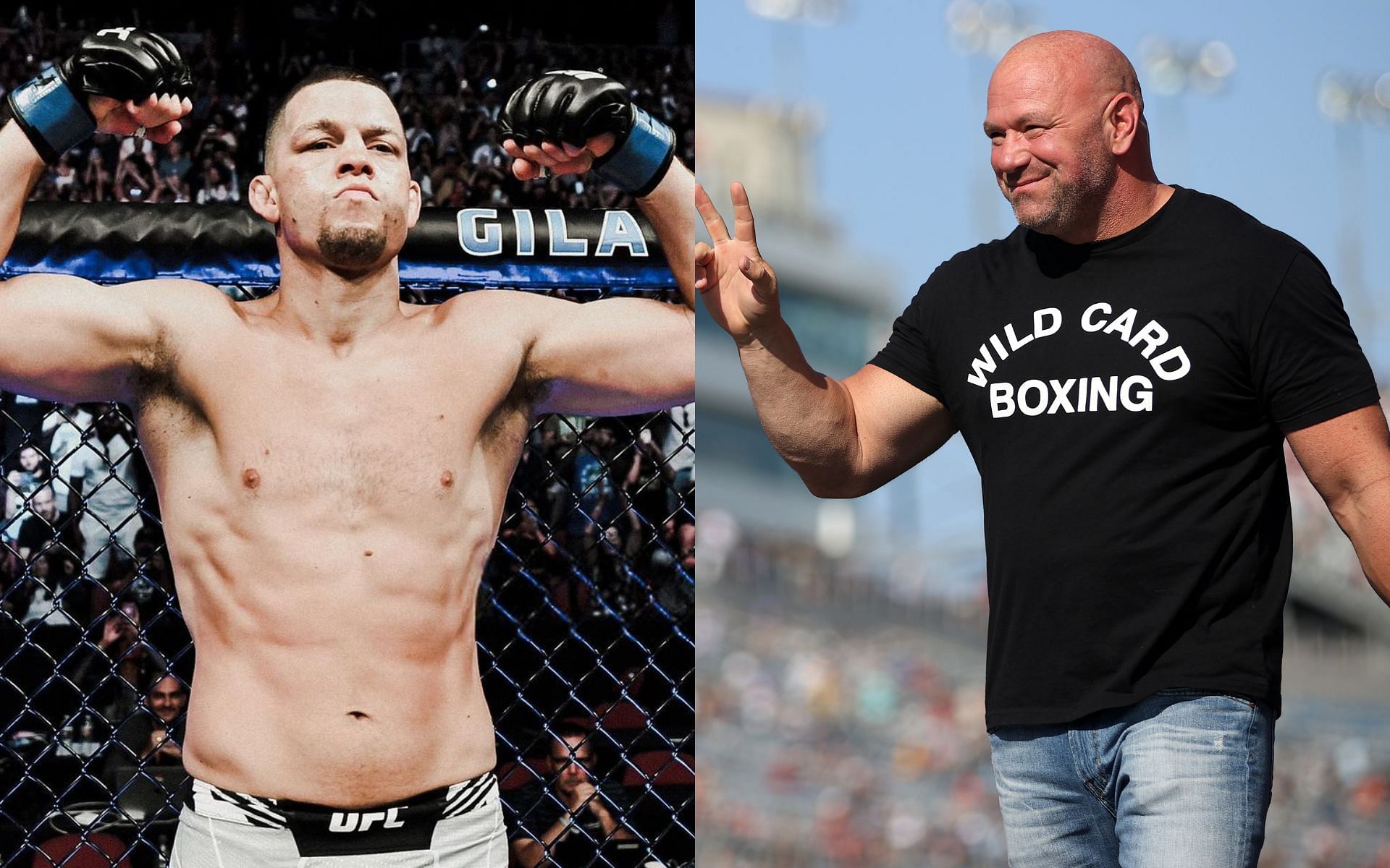 Nate Diaz (Left) and Dana White (Right) [Image courtesy: @natediaz209 on Instagram and Getty]