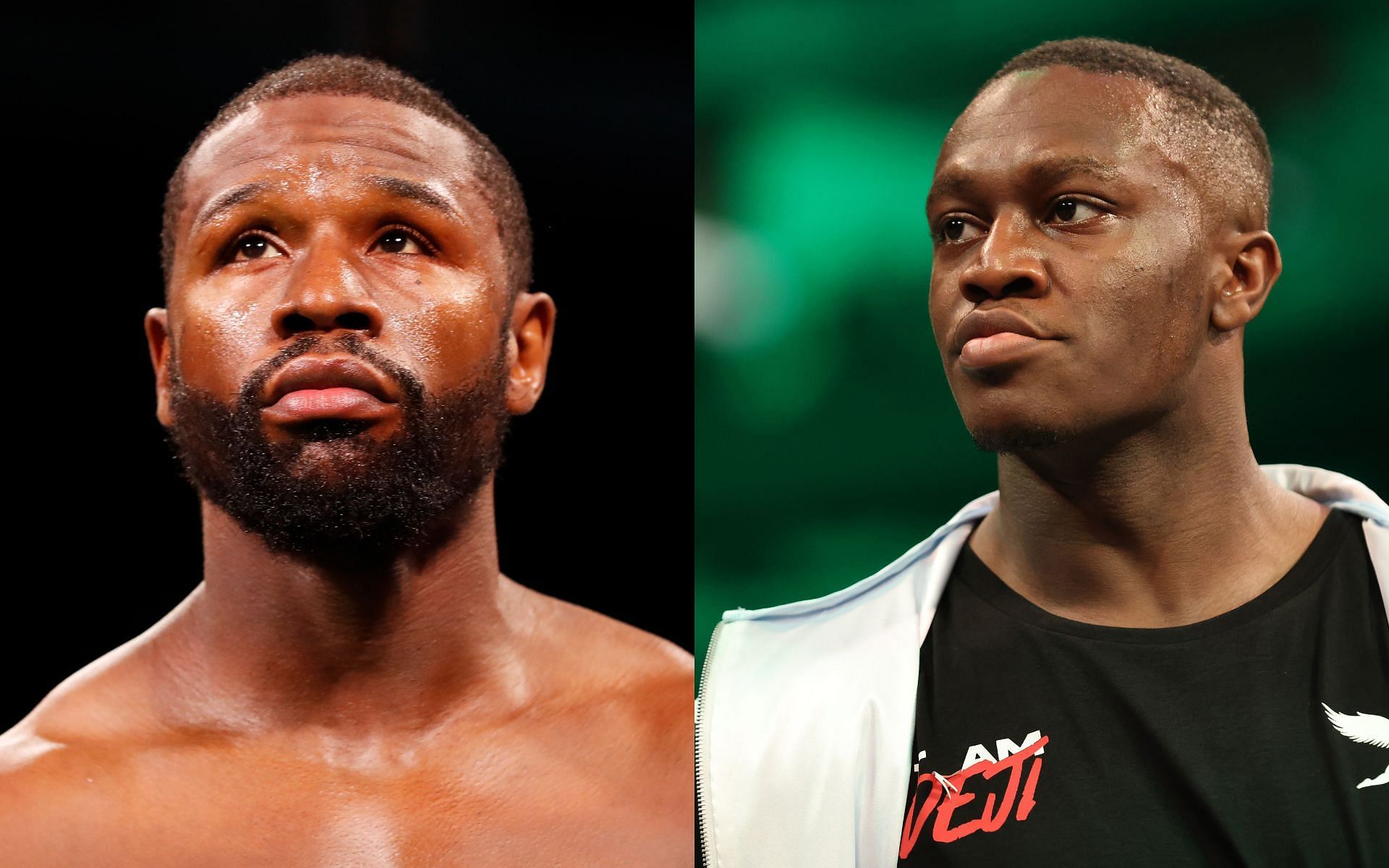 Floyd Mayweather (left) and Deji (right) (Image credits Getty Images)