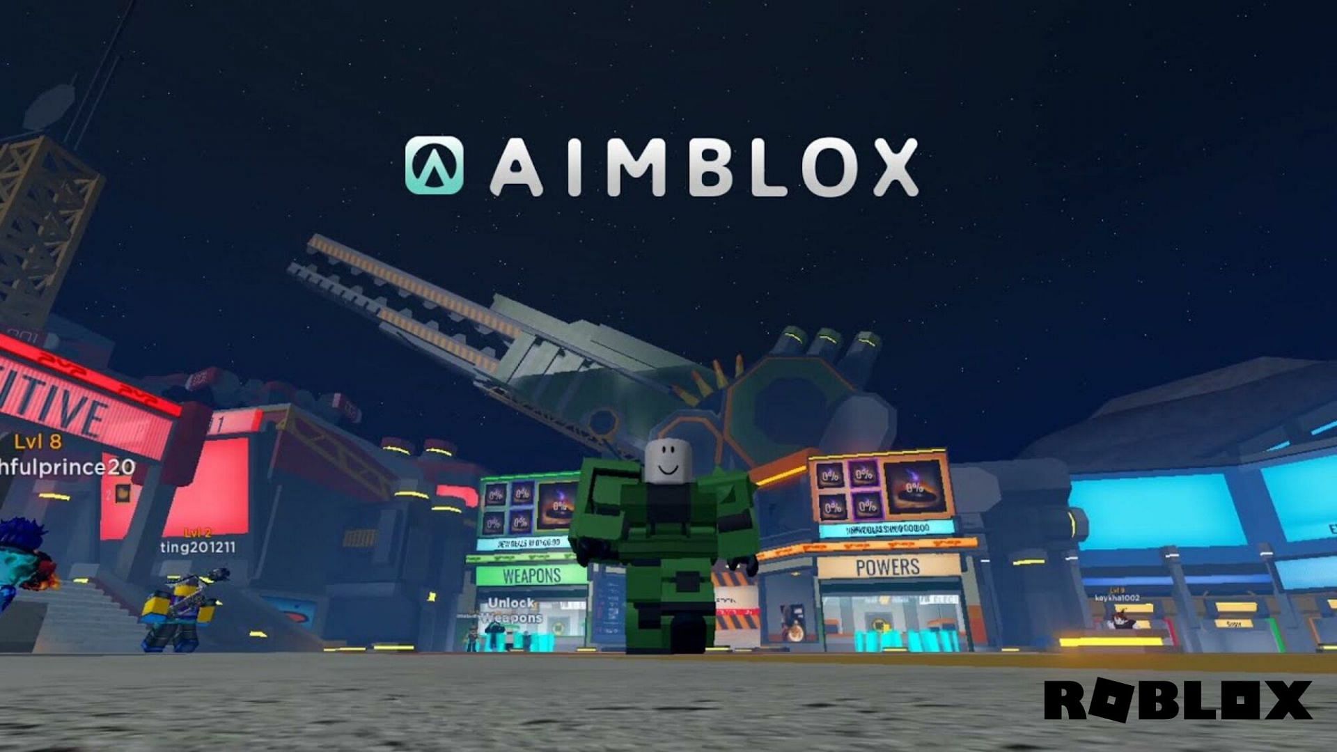 Improve aiming abilities and fight with other players in Roblox Aimblox (Image via Roblox)