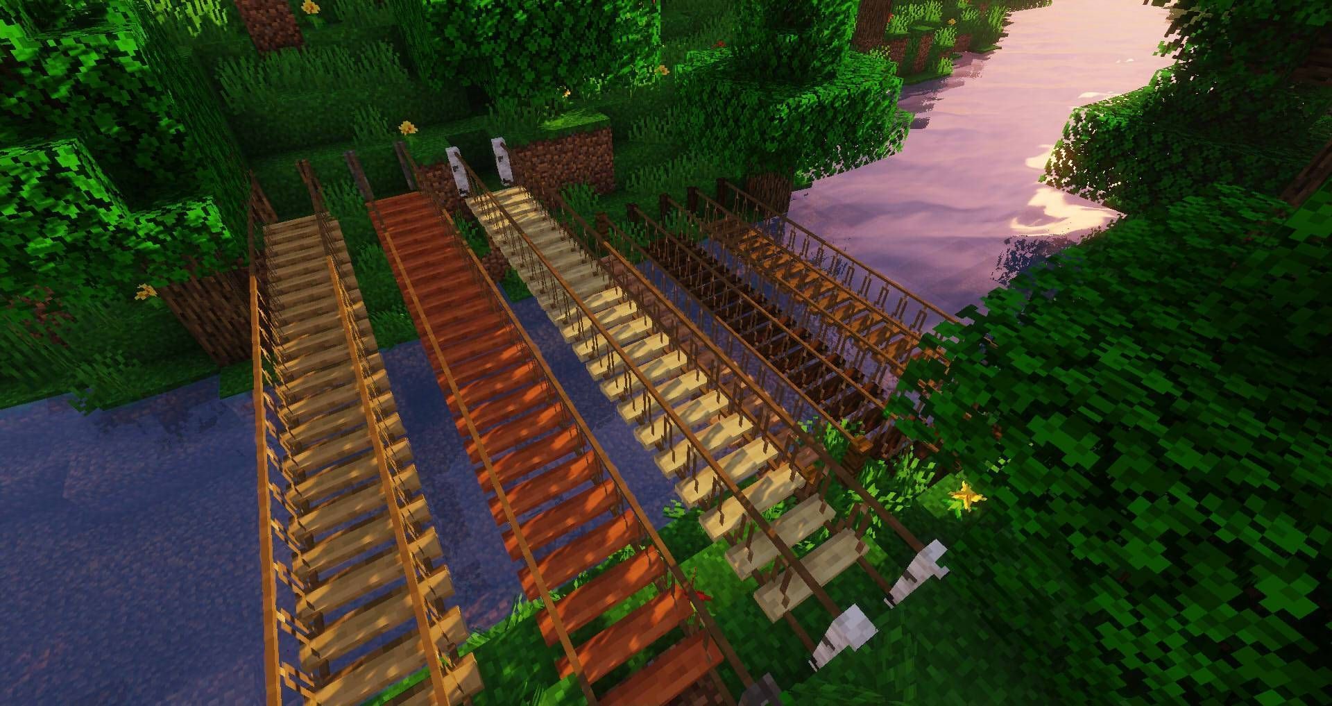 Macaw&#039;s Bridges adds new structures (Image via 9Minecraft)