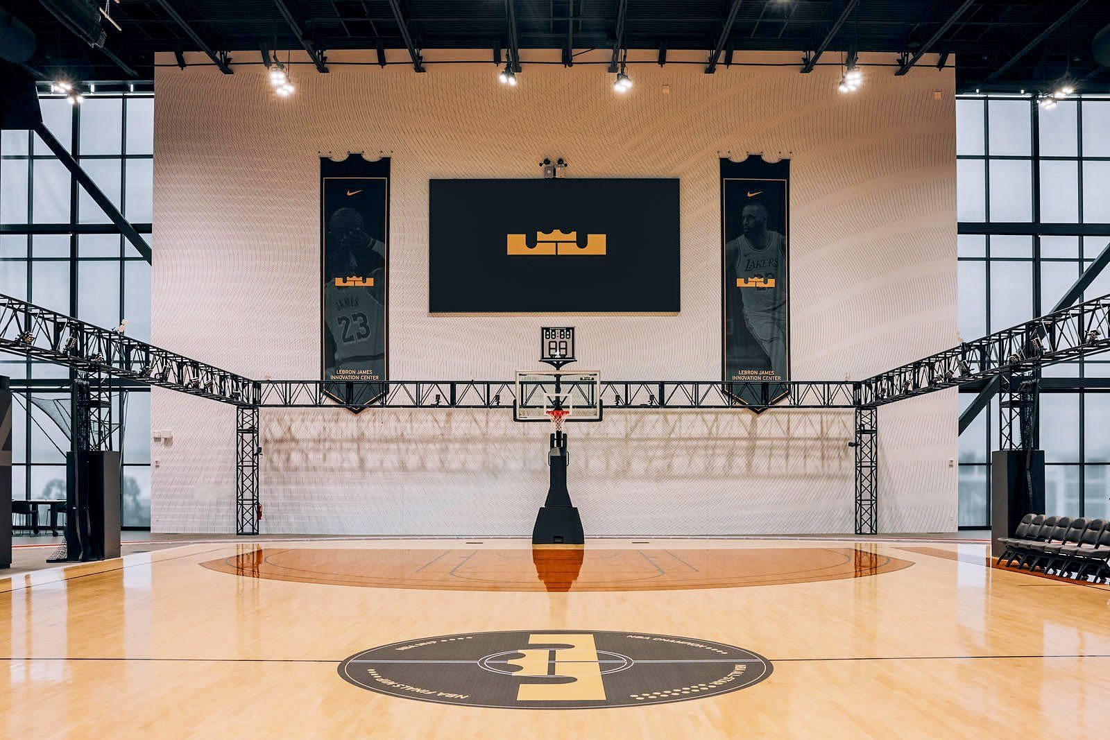 LeBron James Innovation Center features a basketball court (Image via Nike)