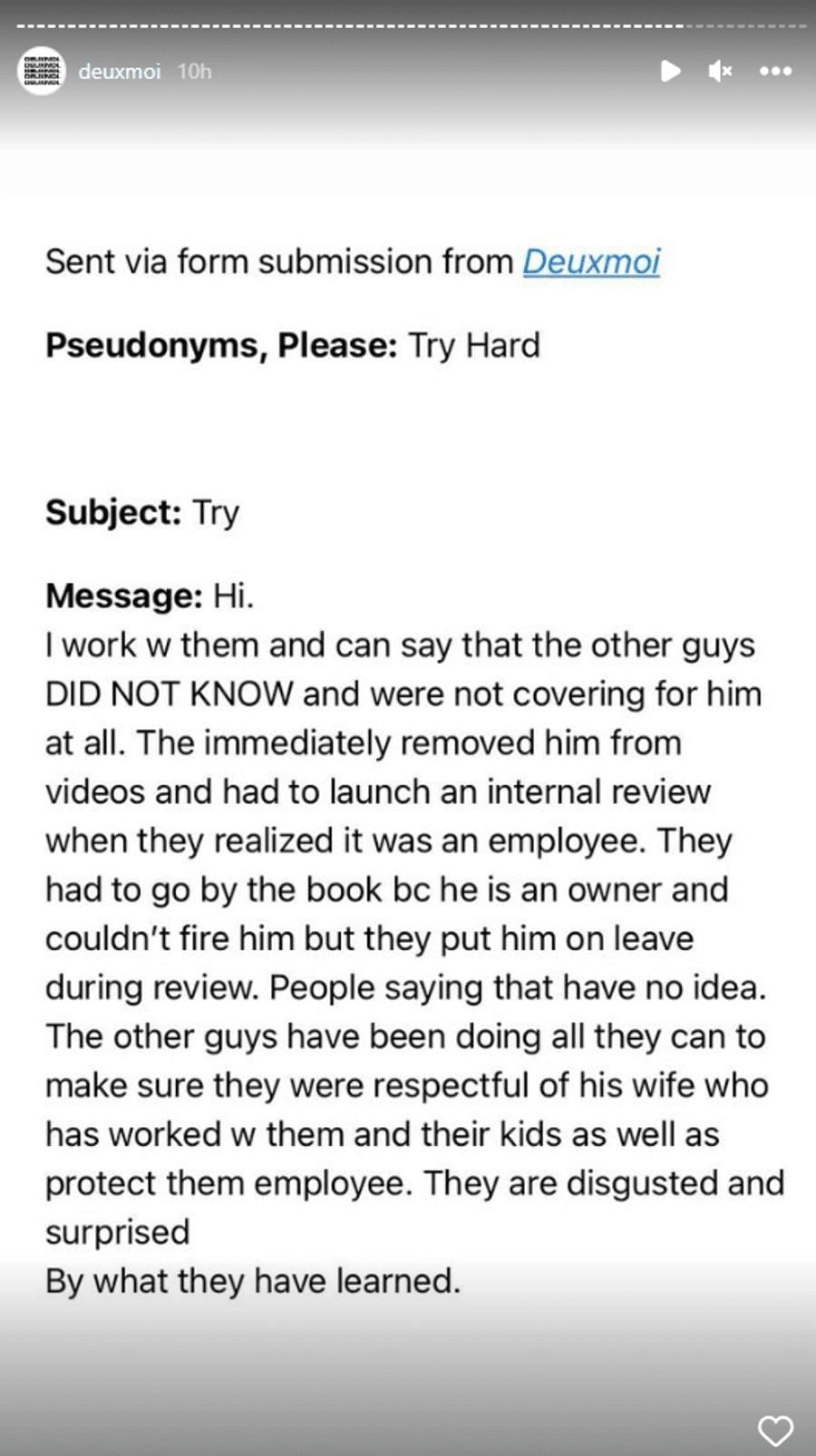 Netizen alleges The Try Guys were unaware of Ned&#039;s relationship (Image via deuxmoi/Instagram)