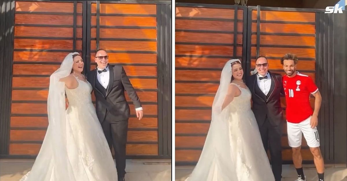 The Liverpool superstar surprised the newly-wed couple by posing for a photo