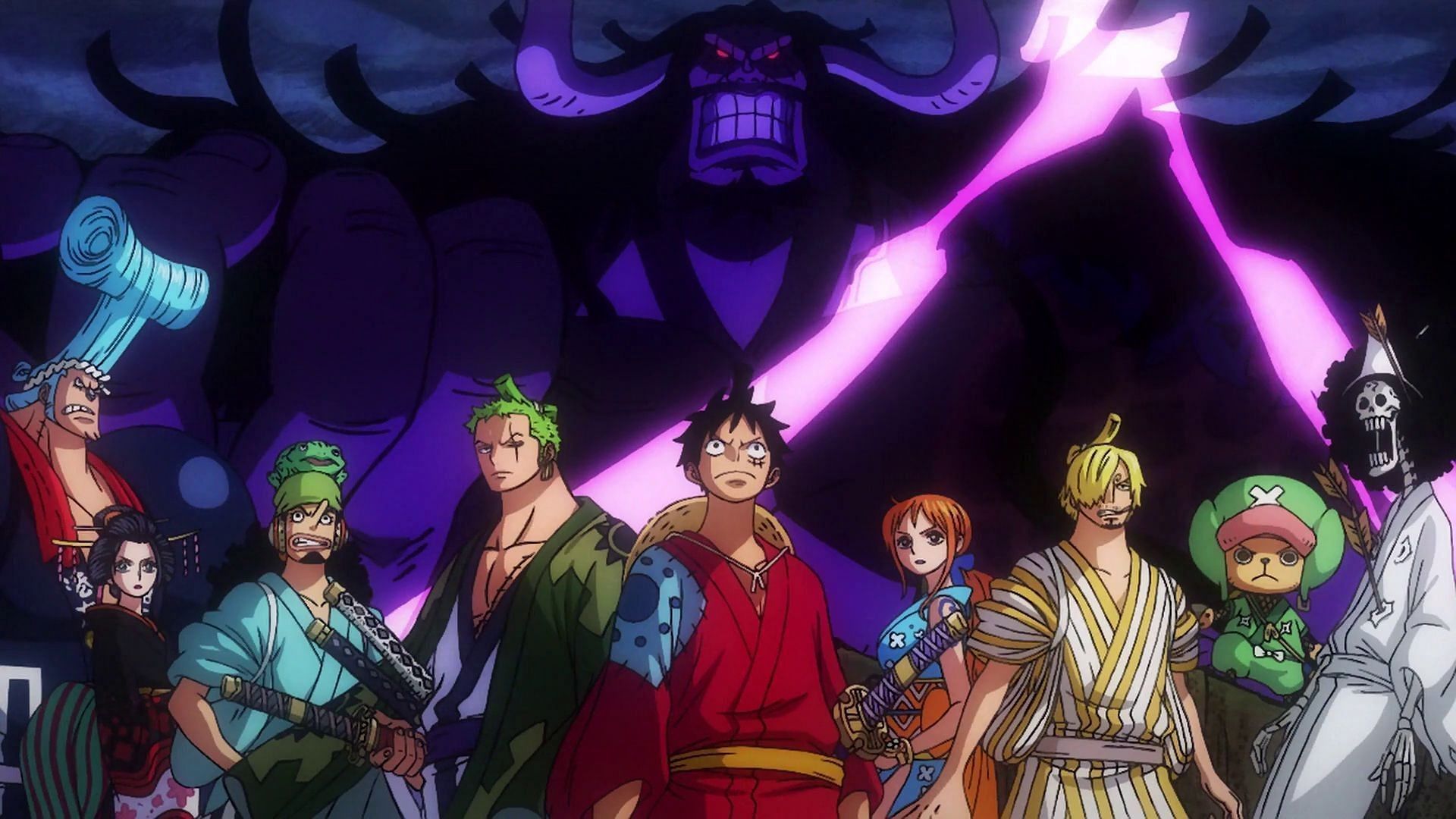 The Straw Hat crew in Wano (Image via Toei Animation)