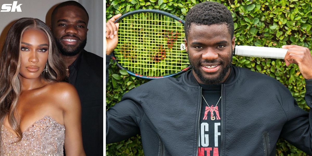 Frances Tiafoe poses with girlfriend at Vogue World Runway event