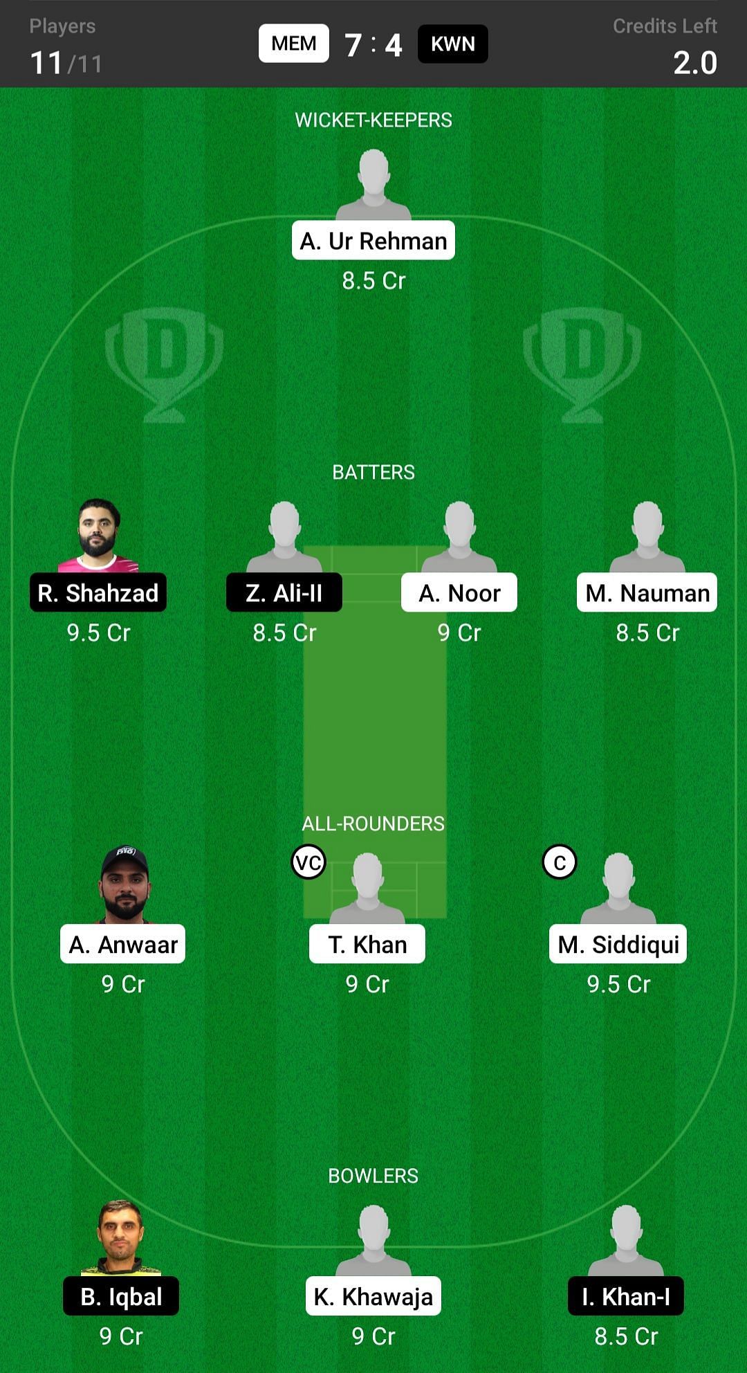 Mideast Metals vs Karwan CC Head to Head