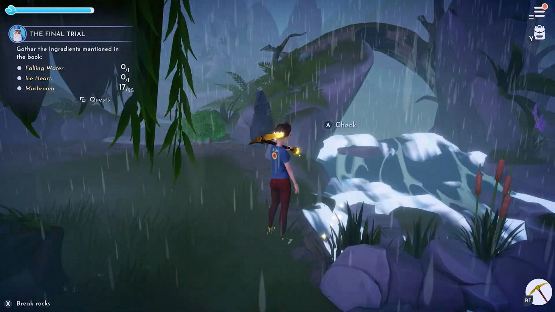 Finding falling water (Image via YouTube - Mirraj Gaming)