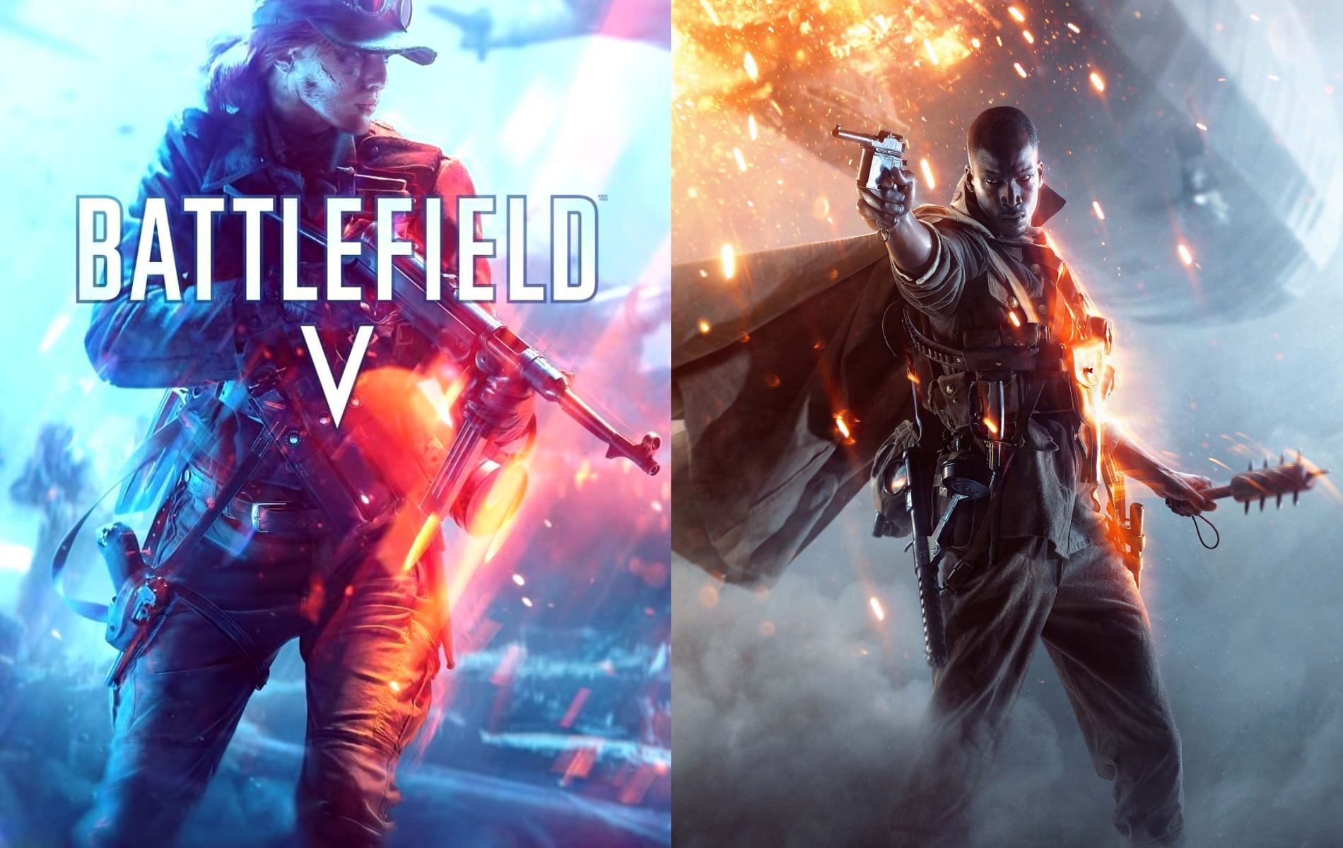 Comparison between Battlefield ! and Battlefield V (Images via DICE)