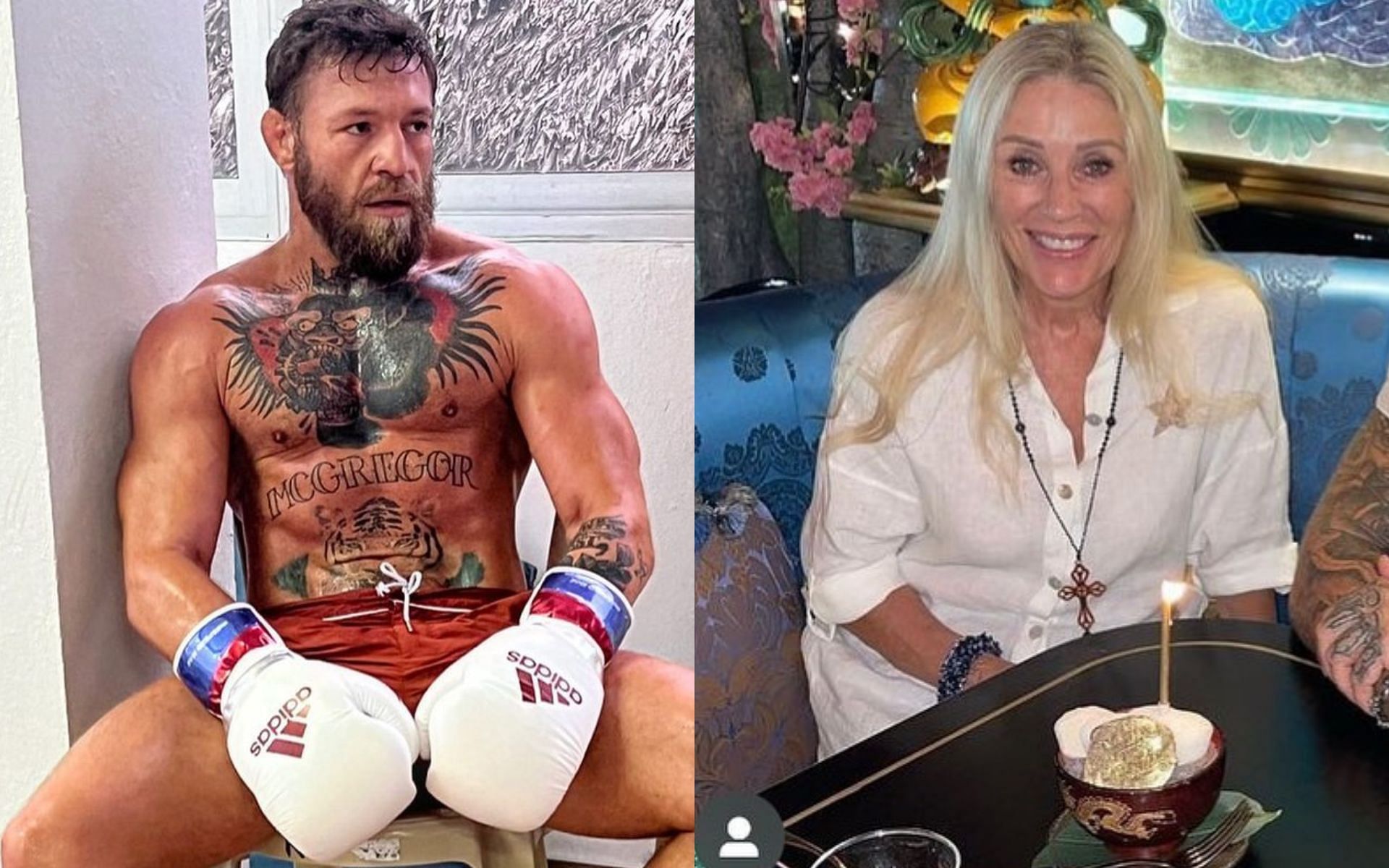 Conor McGregor (left) Angie Best (right) (image courtesy @thenotoriousmma @angiebestofficial Instagram