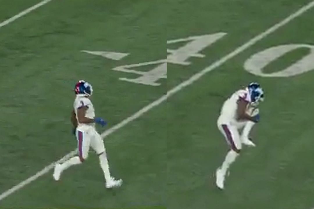 Sterling Shepard suffers knee injury while jogging downfield | Image Credit: NFL