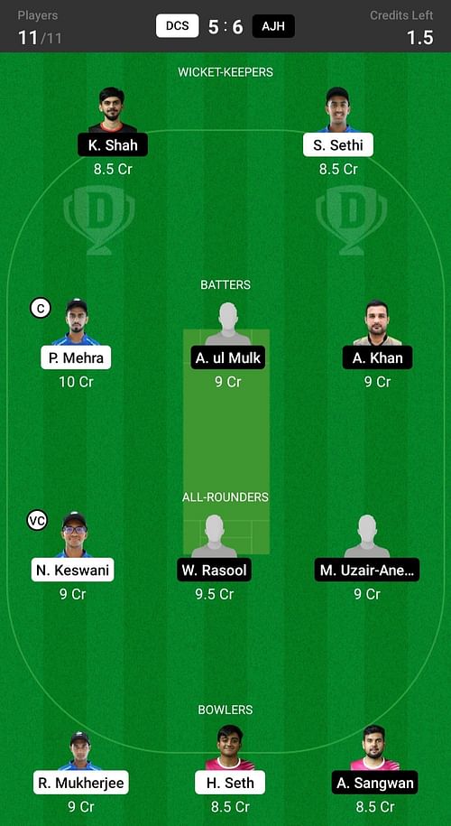 DCC Starlets vs Ajman Heroes Fantasy suggestion #1