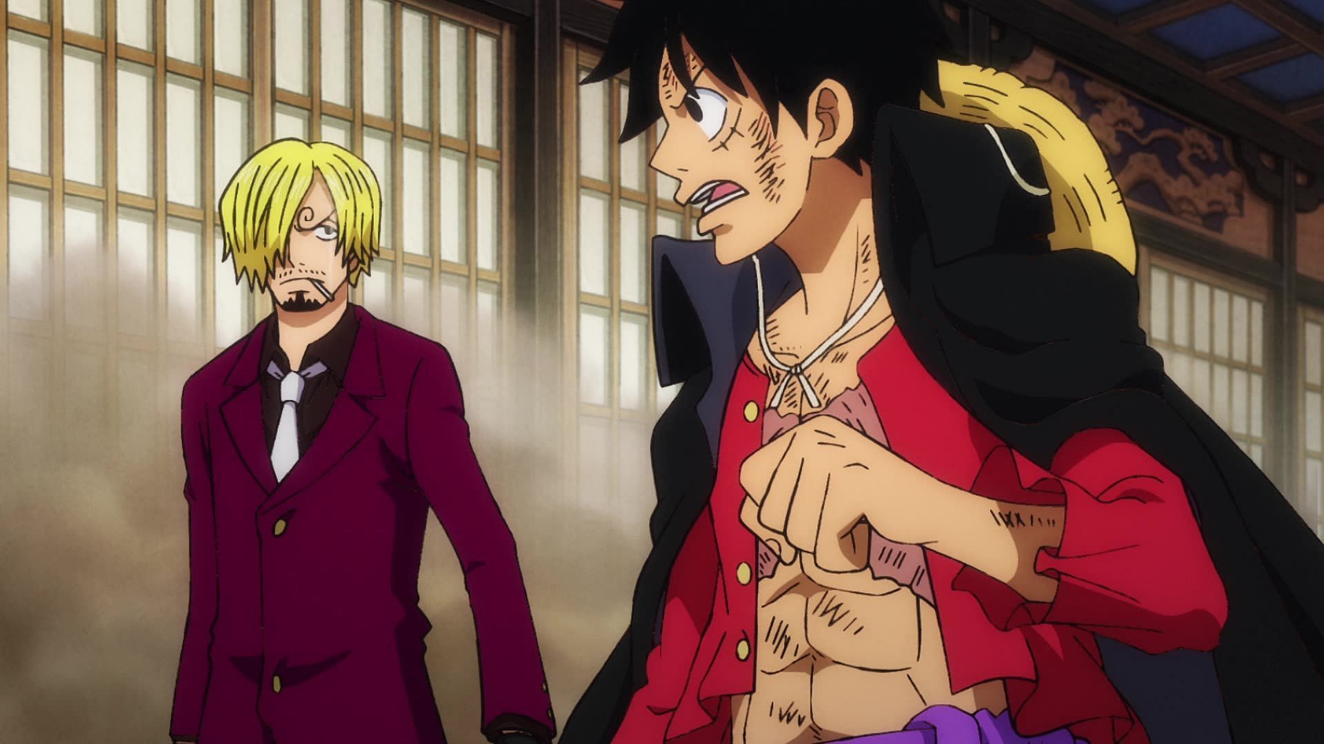 Sanji and Luffy as seen in the show (Image via Toei Animation)
