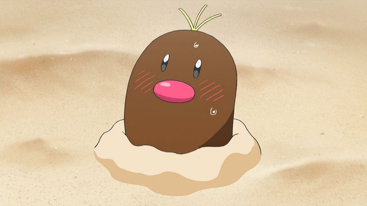 Alolan Diglett as it appears in the anime (Image via The Pokemon Company)