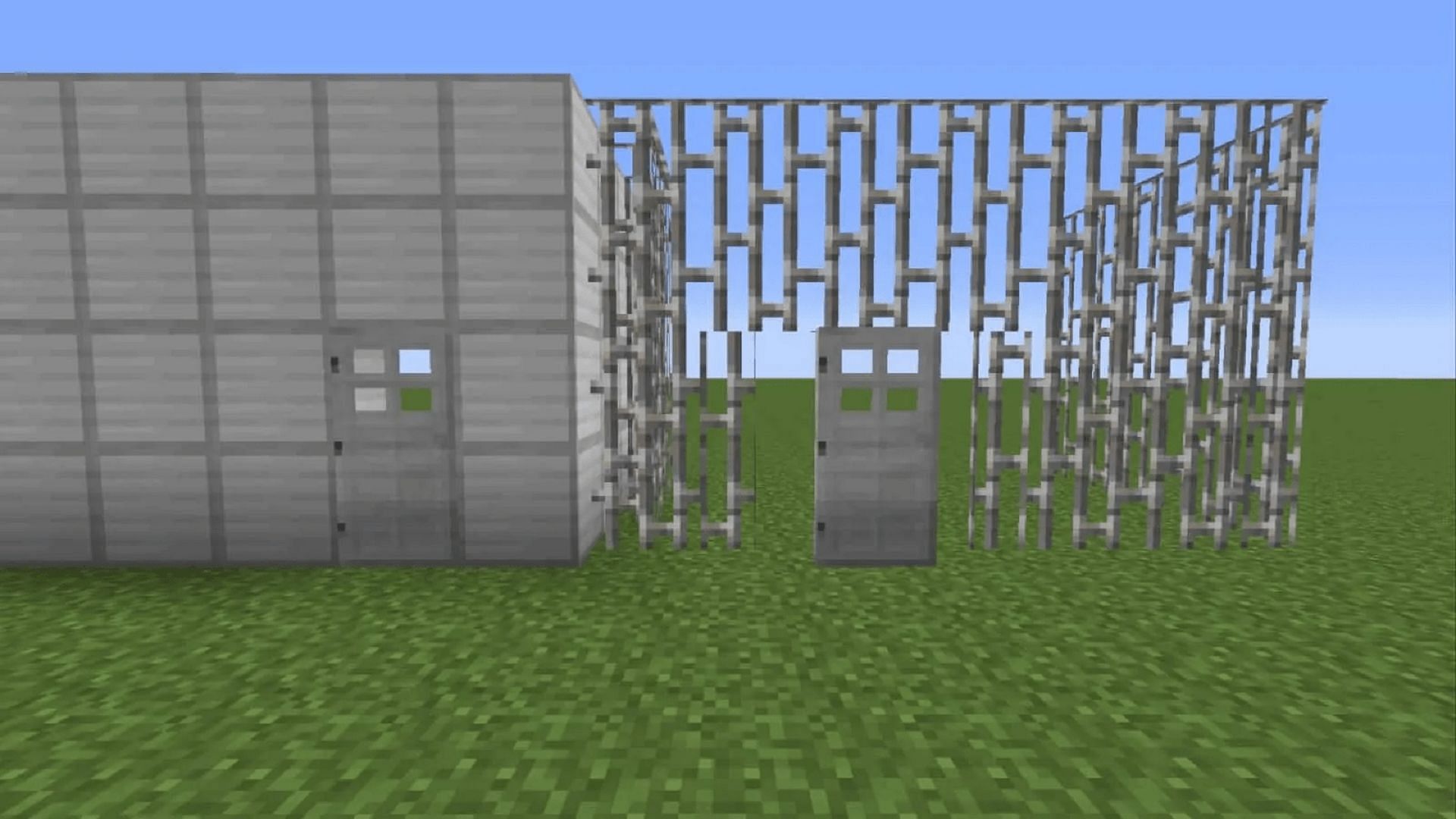 Iron blocks, doors, and bars in Minecraft (Image via Mojang)