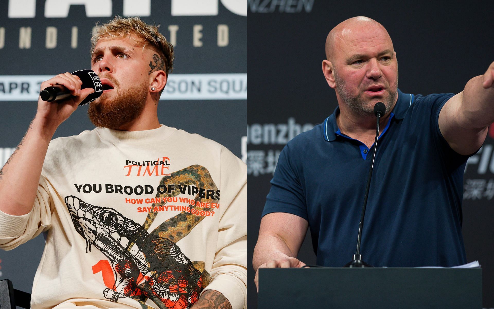 Jake Paul (left) and Dana White (right) (Image credits Getty Images)