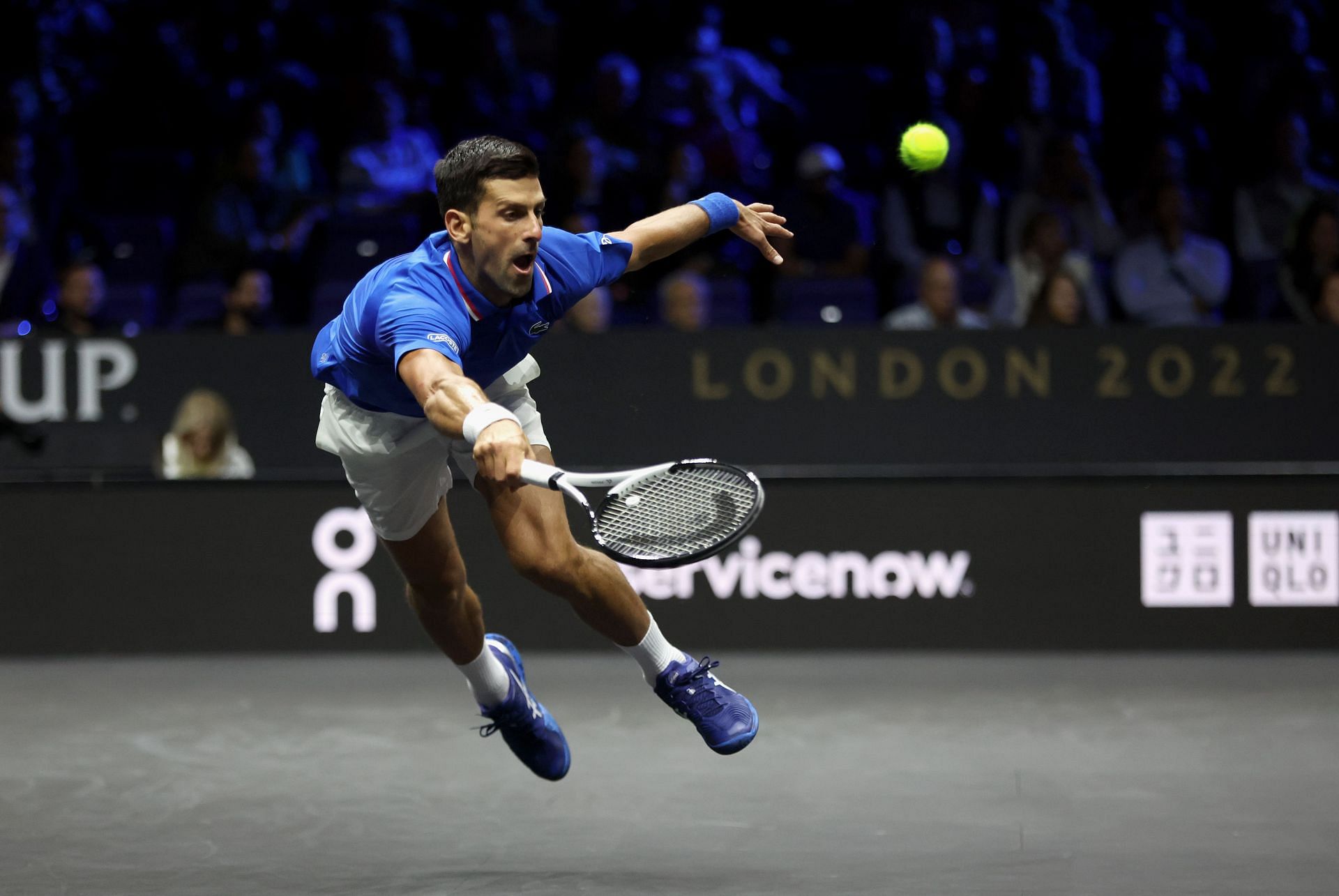 Djokovic in action at the Laver Cup