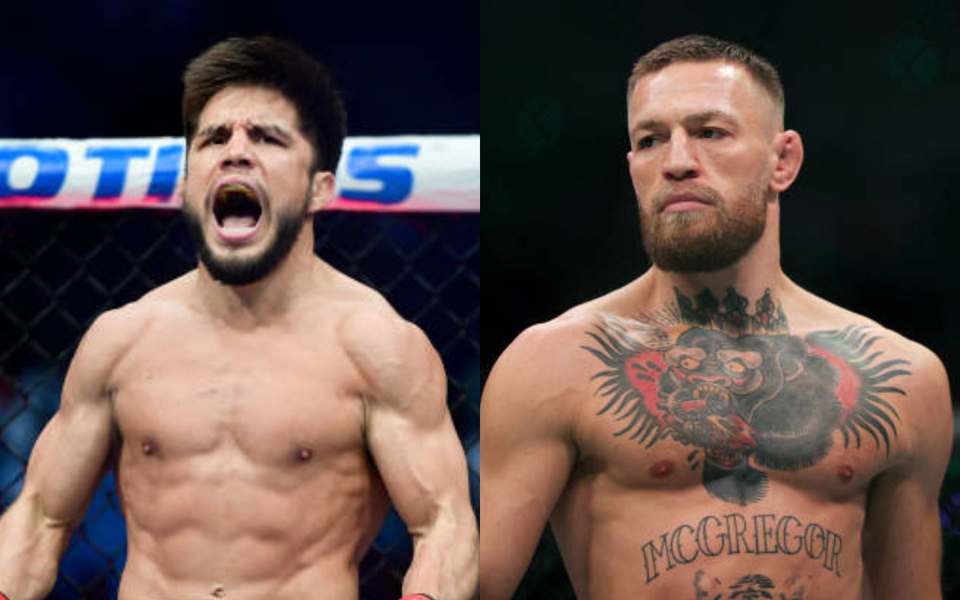 Henry Cejudo (left); Conor McGregor (right)