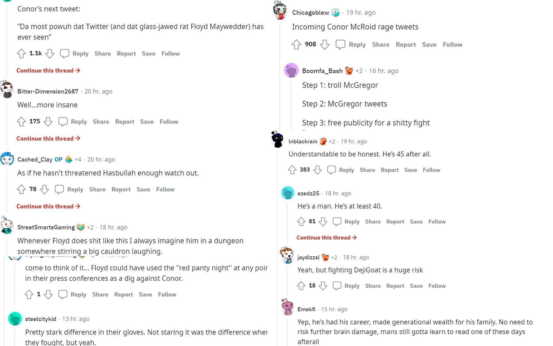Fans reactions on Redditt