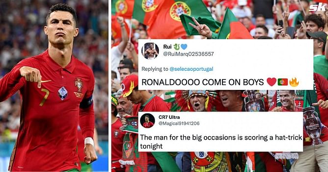 Fans rejoice as Cristiano Ronaldo spearheads Portugal's attack against Spain: "Scoring a hat-trick tonight","Masterclass incoming from the GOAT"