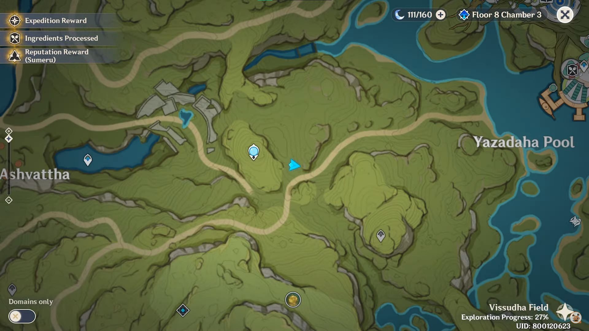 The Sumpter Beast location near Yazadaha Pool (Image via YouTube/Noxxis Gaming)