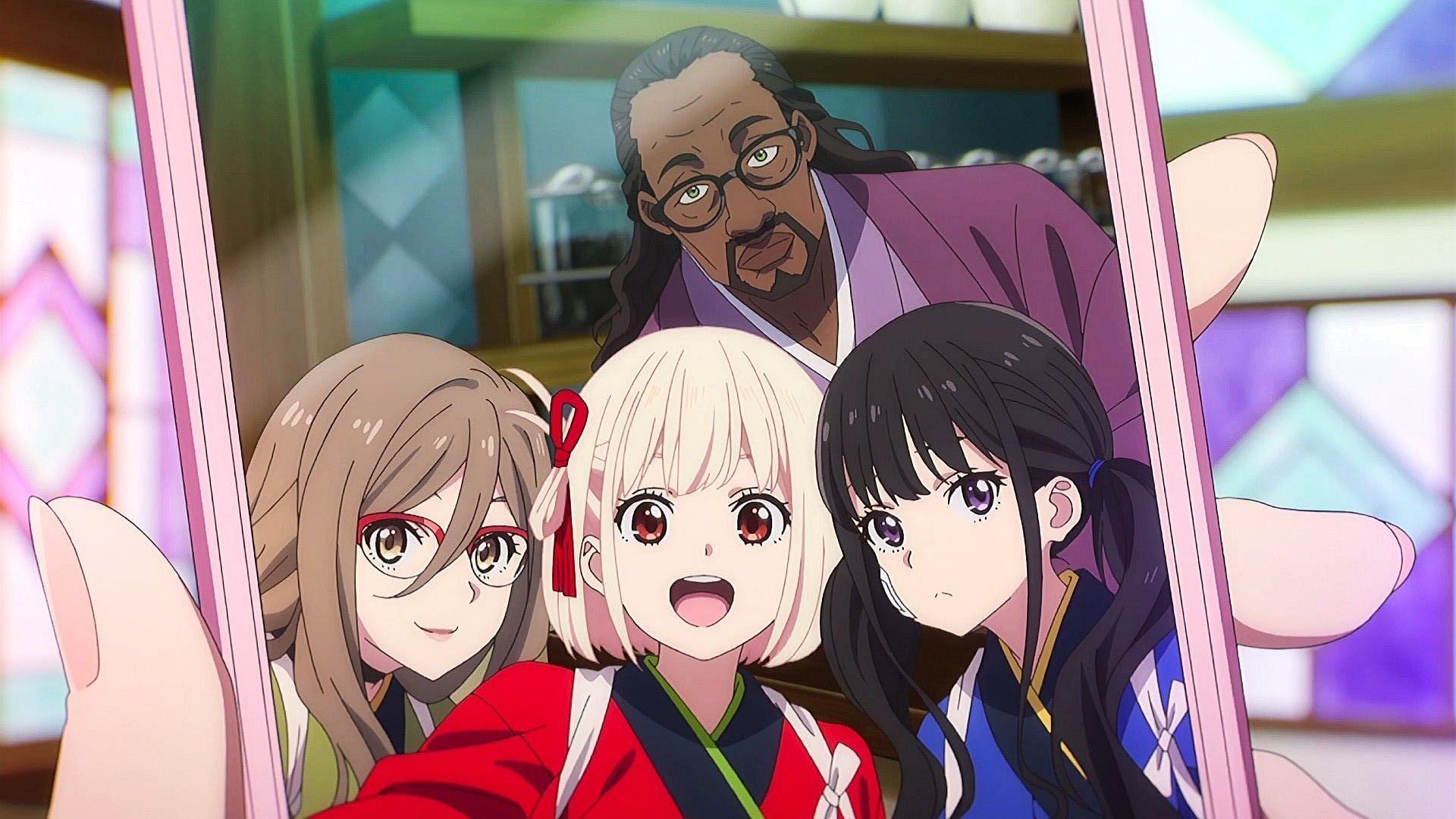Staff of Lyco Reco caf&eacute; (Image via A-1 Pictures)
