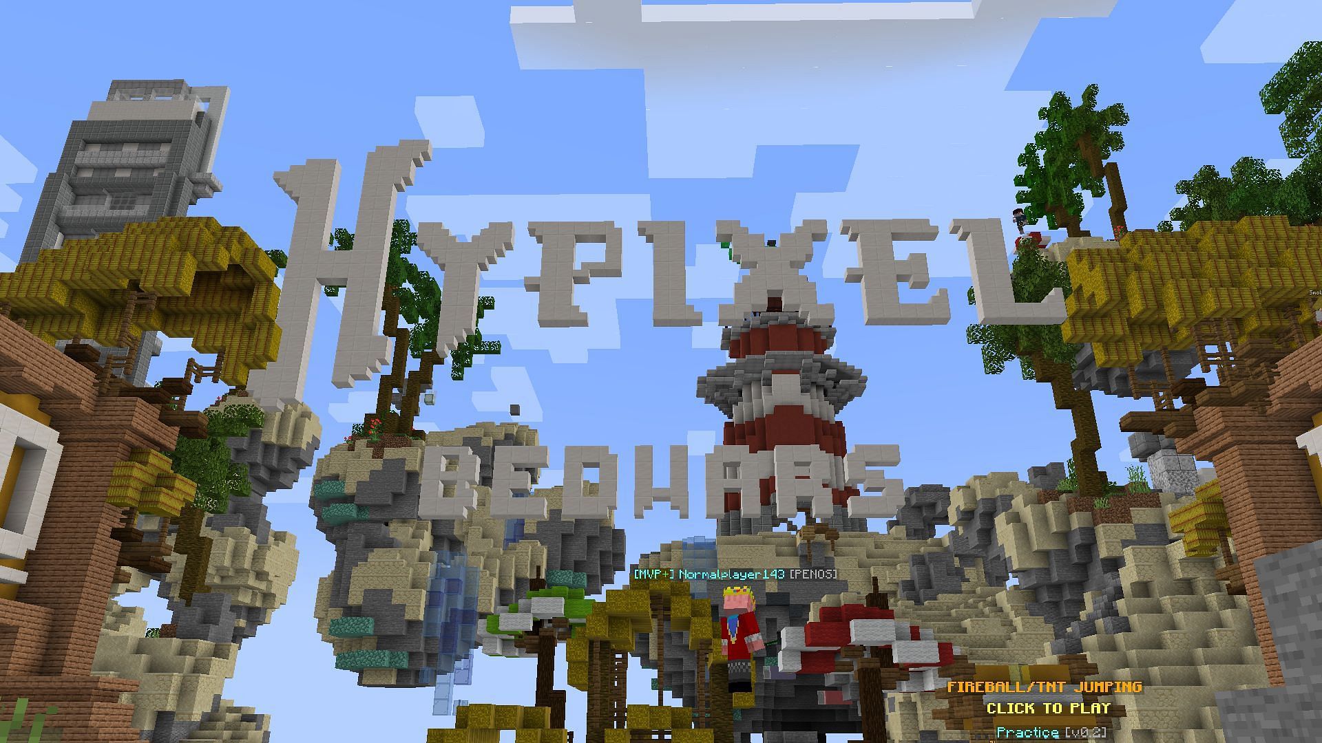 Bedwars hub in the famous Hypixel Minecraft server (Image via Mojang)