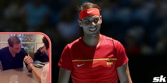 Watch: Rafael Nadal defeats Colombian singer Sebastian Yatra in an "intense" arm wrestling battle