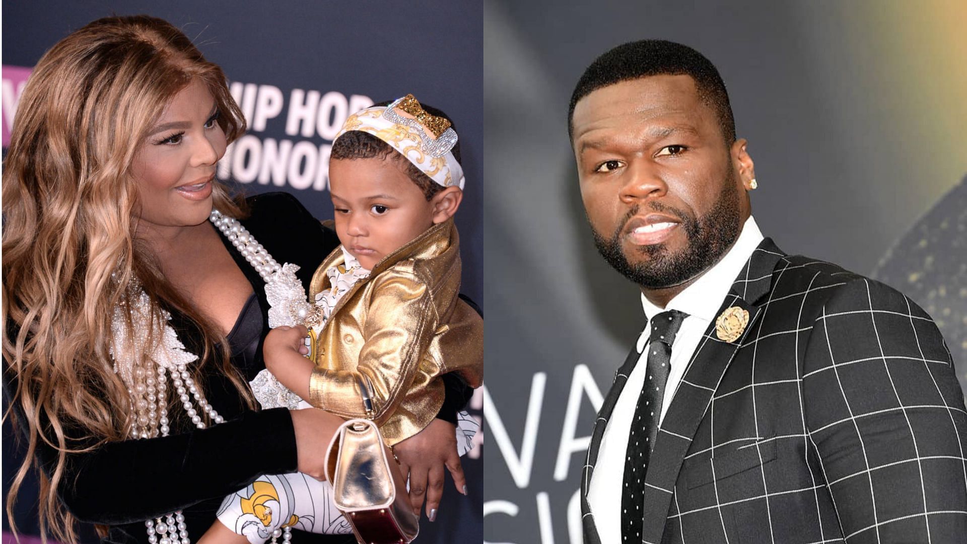 Lil Kim slammed 50 Cent for taking a dig at her daughter. (Image via Andrew Toth/Getty, Pascal Le Segretain/Getty)