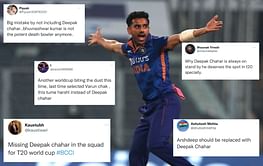 "Ruining the career of such a talented player" - Fans react as Deepak Chahar fails to find place in India's squad for T20 World Cup