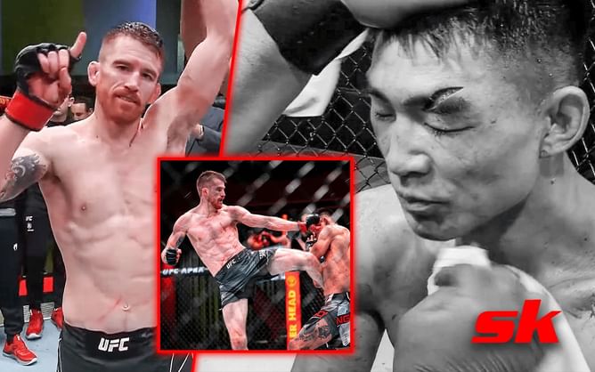 "Winning by a f***ing gnarly cut" - MMA fighters and fans react to Cory Sandhagen's vicious doctor's stoppage TKO over Song Yadong at UFC Vegas 60