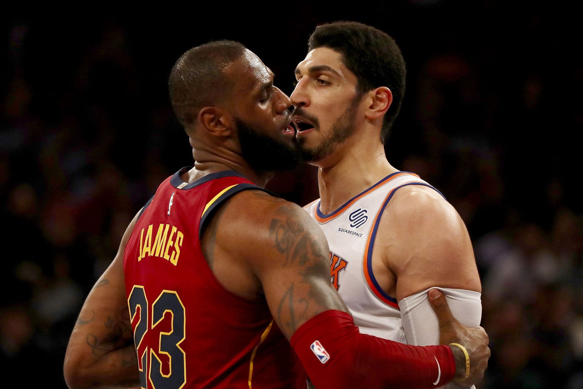 Enes Kanter Freedom and LeBron James have an on-court disagreement in the 2017-18 NBA season