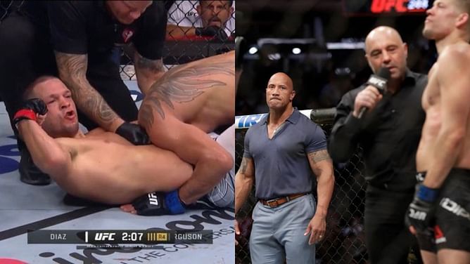 "Nate Diaz is just the dopest" - The Rock, female WWE Superstar, and fans react to epic UFC 279 pay-per-view