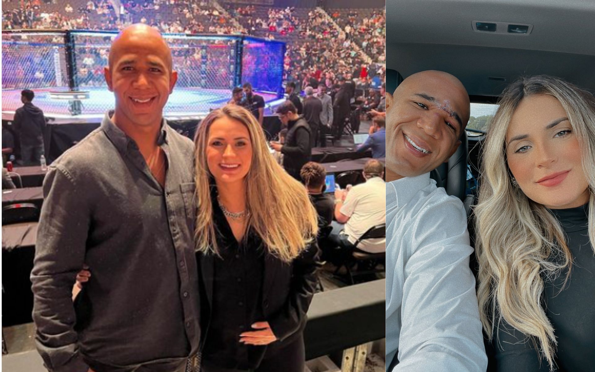 Gregory Rodrigues and his wife, Jessica Rodrigues. [Images courtesy: left image from Instagram @gregoryrodriguesmma and right image from Twitter @gregory_mma]