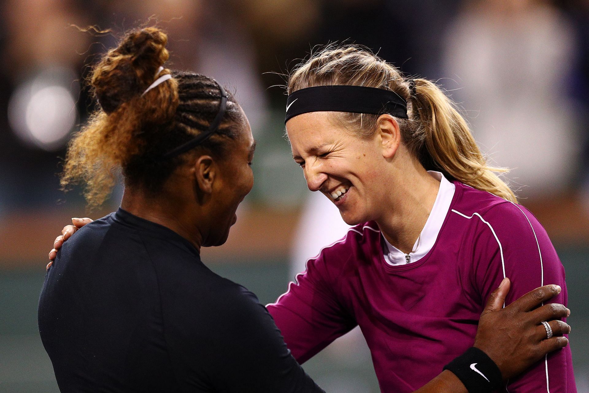Victoria Azarenka and Serena Williams during the 2019 Indian Wells Open