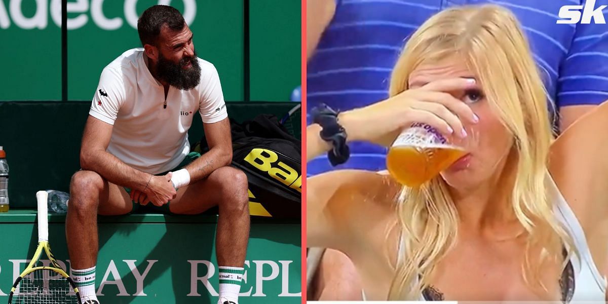 Benoit Paire reacted to a vide of a fan chugging beers at the US Open