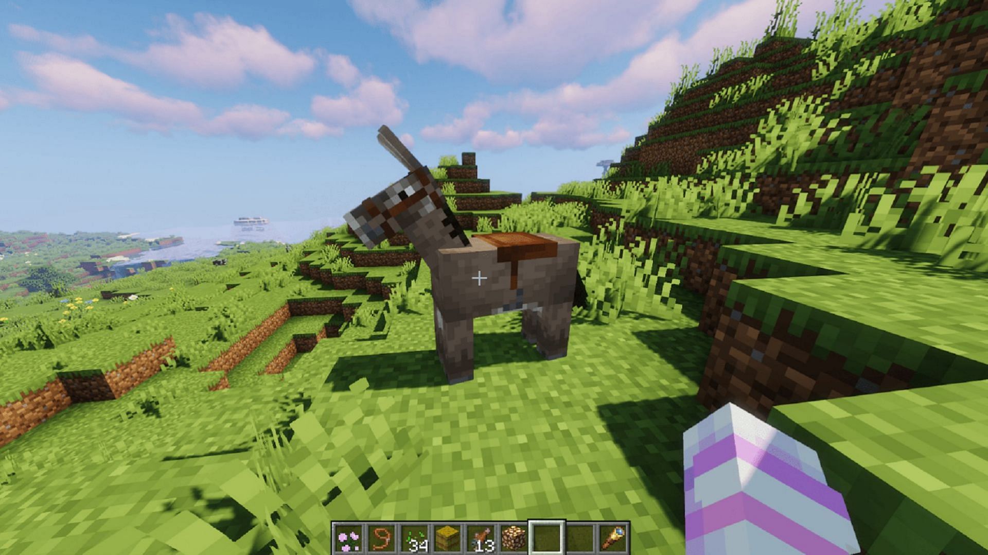 A saddled donkey in Minecraft (Image via Mojang)