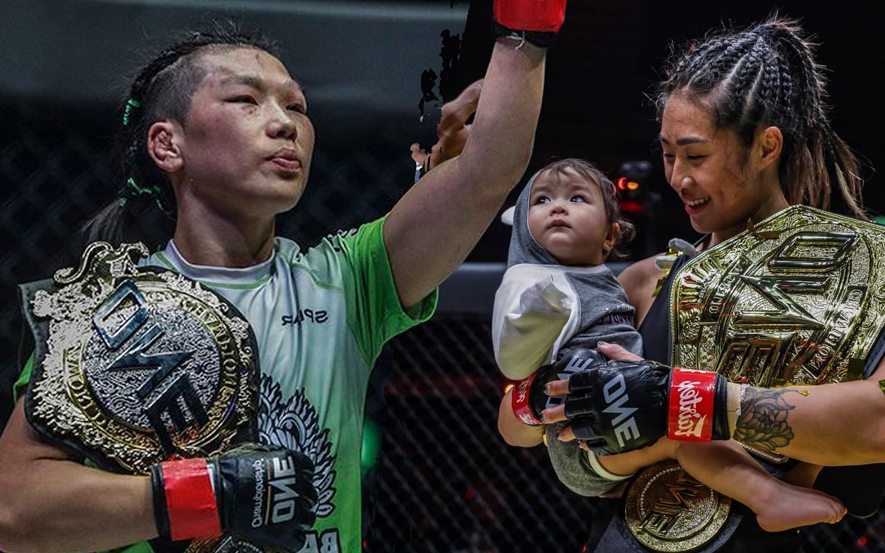 (left) Xiong Jing Nan and (right) mom-champ Angela Lee [Credit: ONE Championship]